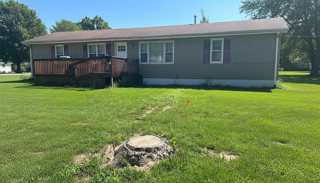 Clean yard after stump removal